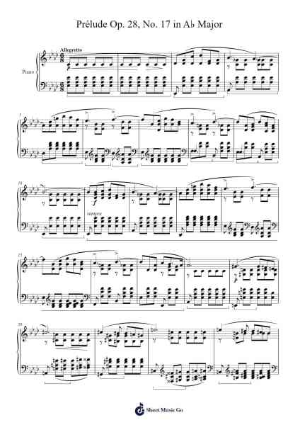 Prélude Op. 28, No. 17 in A♭ Major Sheet Music by Frédéric Chopin-Arr.Cofjeames Nyriam