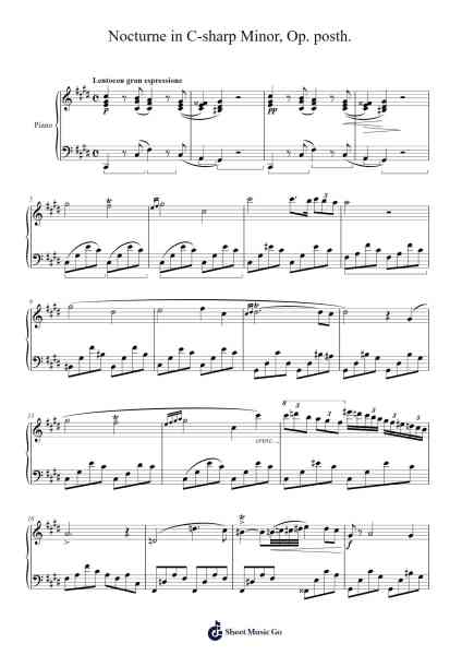 Nocturne in C-sharp Minor, Op. posth. Sheet Music by Frédéric Chopin-Arr.Cisgrey