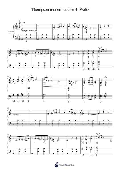 Thompson modern course 4- Waltz Sheet Music by John Thompson-Arr.Housebuck Boylejones