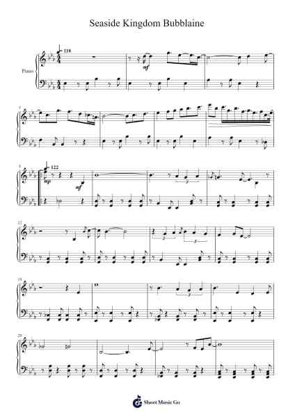 Super Mario Odyssey - Seaside Kingdom Bubblaine Sheet Music by Misc Computer Games-Arr.Deirmand