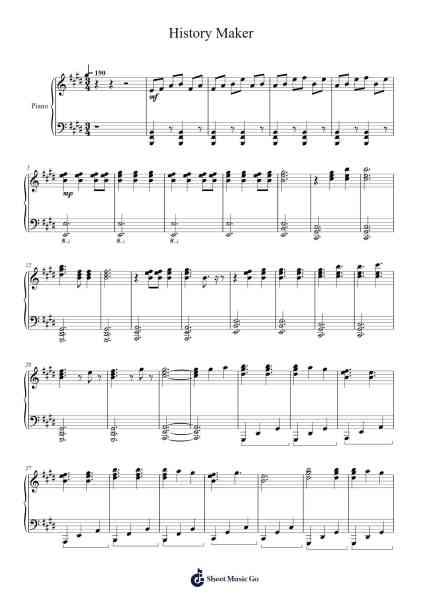 History Maker Sheet Music by Dean Fujioka-Arr.Doyvan Kipholmes