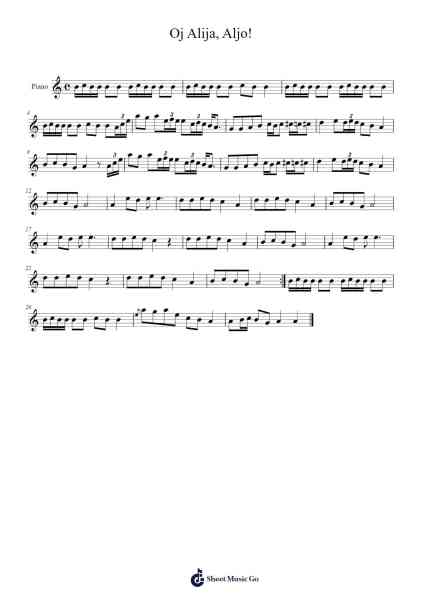 Oj Alija, Aljo! Sheet Music by Koridor-Arr.Aumeo Glennrine