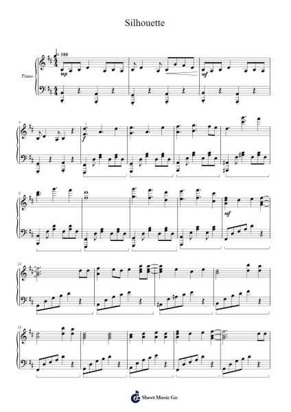 Silhouette Sheet Music by Preoccupations-Arr.Manssom Pulwylde