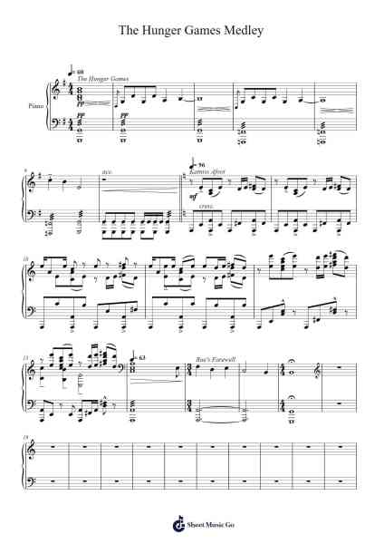 The Hunger Games Medley Sheet Music by James Newton Howard-Arr.Jansean