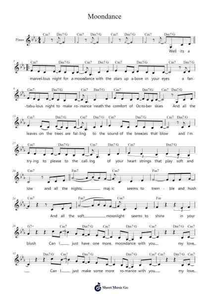 Moondance Sheet Music by Van Morrison-Arr.Tifliz