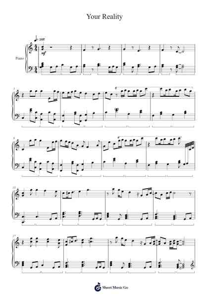 Your Reality Sheet Music by Dan Salvato-Arr.Beernoel Oisensharp