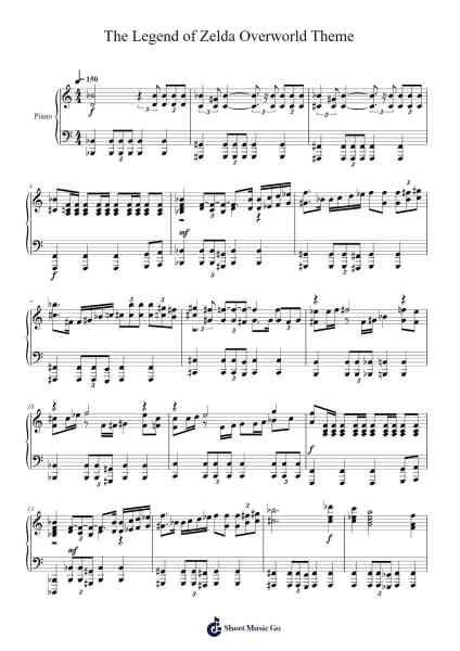 The Legend of Zelda Overworld Theme (NES) Sheet Music by undefined-Arr.Uvey