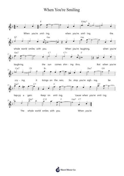 When You're Smiling Sheet Music by Shay, Fisher, Goodwin-Arr.Bautab