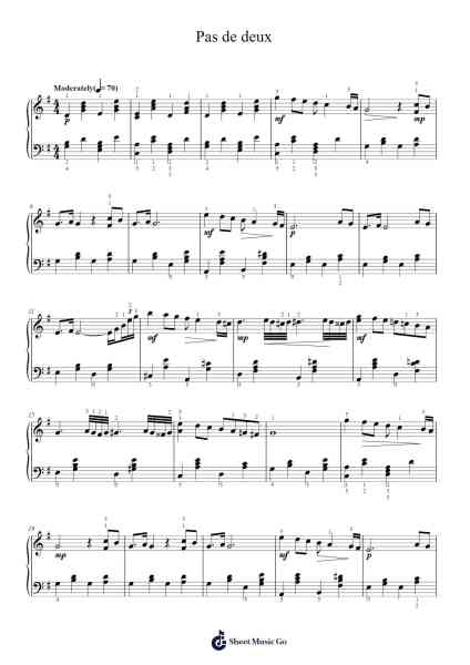Pas de deux Sheet Music by Pyotr Ilyich Tchaikovsky-Arr.Rexlin Clachad