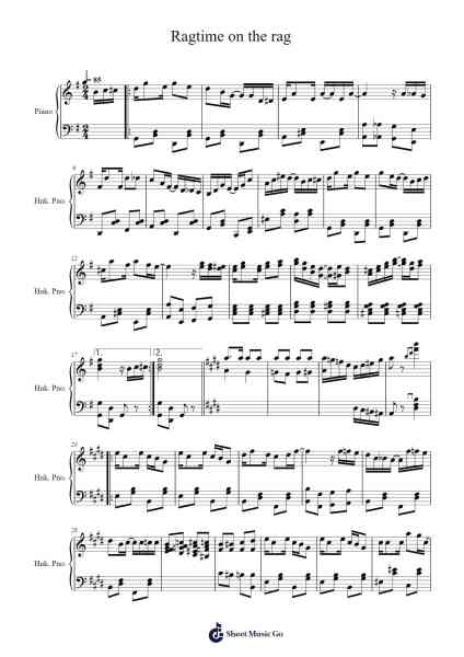 Ragtime on the rag Sheet Music by Kenjiro Sakiya-Arr.Gorliz