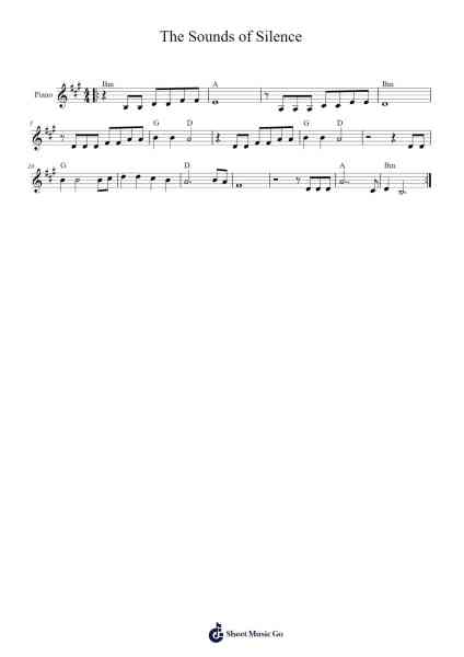 The Sounds of Silence Sheet Music by Simon & Garfunkel-Arr.Humeleen Bachnat
