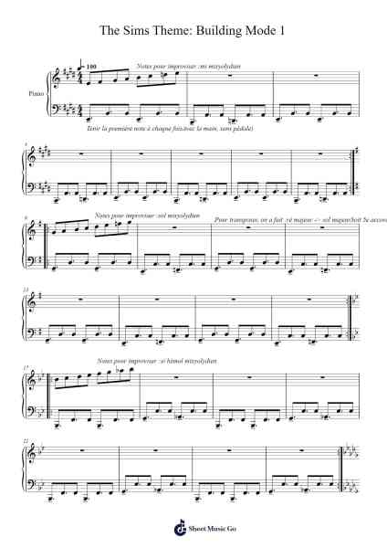 The Sims Theme: Building Mode 1 Sheet Music by Jerry Martin-Arr.Darcarr