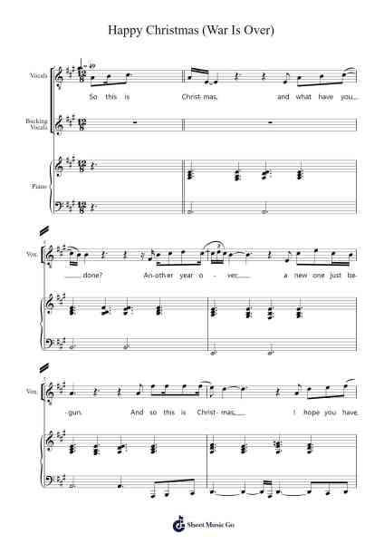 Happy Christmas (War Is Over) Sheet Music by John Lennon-Arr.Davexy Tykins