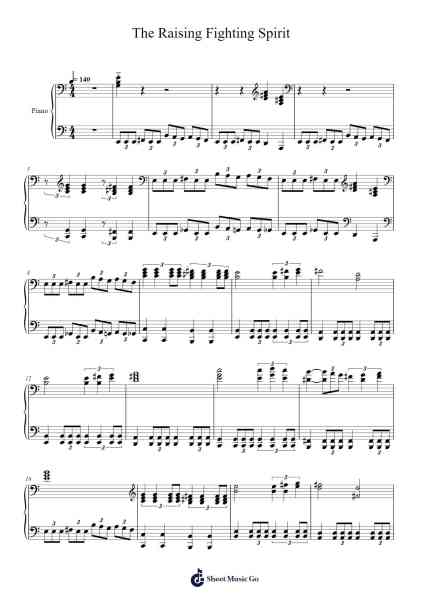 The Raising Fighting Spirit Sheet Music by Toshio Masuda-Arr.Jerhue