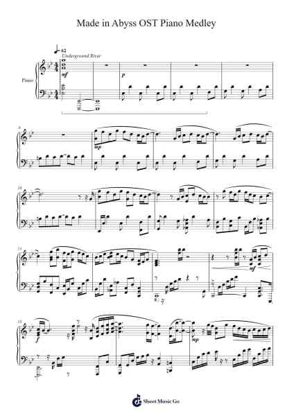 Made in Abyss OST Piano Medley Sheet Music by Kevin Penkin-Arr.Sailsharte Troypril