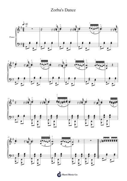 Zorba's Dance Sheet Music by Mikis Theodorakis-Arr.Consdia Debruth