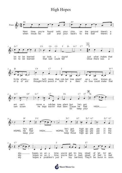 High Hopes Sheet Music by Jimmy Van Heusen-Arr.Snowno
