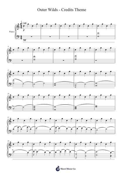 Outer Wilds - Credits Theme Sheet Music by Andrew Prahlow-Arr.Molthel