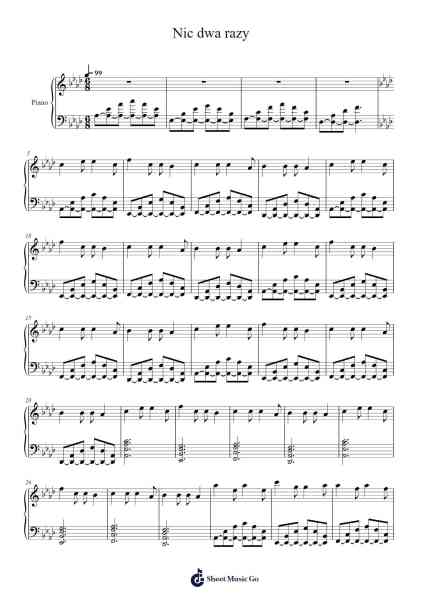Nic dwa razy Sheet Music by sanah-Arr.Francespkins Vicpham