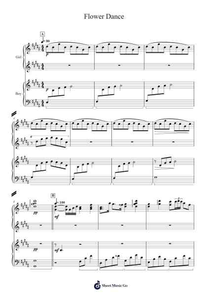 Flower Dance Sheet Music by DJ Okawari-Arr.Frannence Harstowe