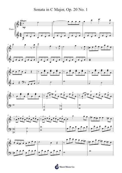 Sonata in C Major, Op. 20 No. 1 Sheet Music by Friedrich Kuhlau-Arr.Odemick