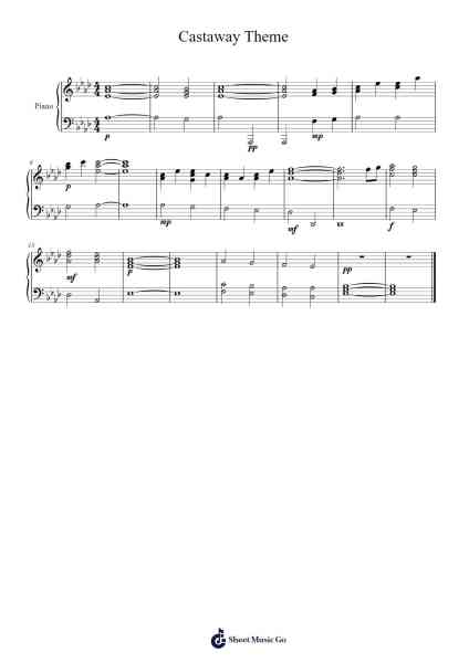 Castaway Theme Sheet Music by Alan Silvestri-Arr.Twainted Hewdn