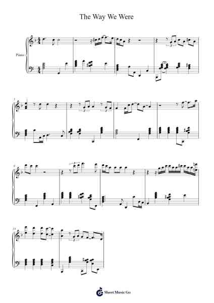 The Way We Were Sheet Music by Tsuyoshi Yamamoto-Arr.Derkyle