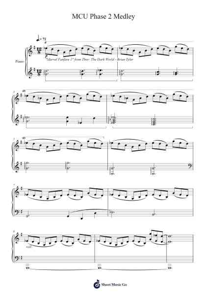 MCU Phase 2 Medley Sheet Music by Brian Tyler-Arr.Hores