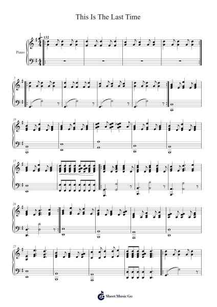 This Is The Last Time Sheet Music by Keane-Arr.Webbzy