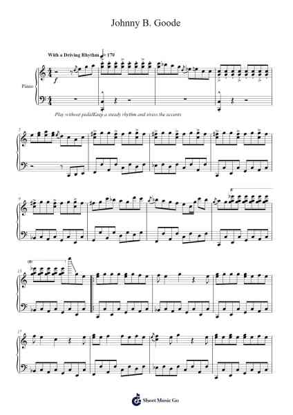 Johnny B. Goode Sheet Music by Chuck Berry-Arr.Manssaul Dexy