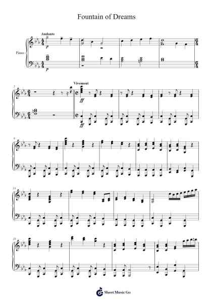 Fountain of Dreams Sheet Music by undefined-Arr.Spenchi Gushall