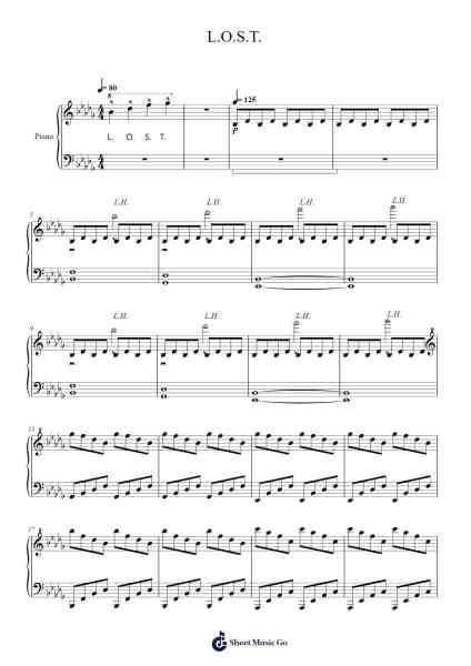 L.O.S.T. Sheet Music by Blacktrid-Arr.Humglas Leathus