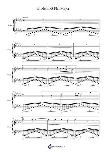 Etude in G Flat Major Sheet Music by Jimley Hartli-Arr.Drewyes Deirty