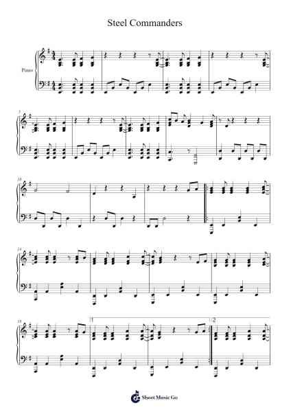 Steel Commanders Sheet Music by Sabaton-Arr.Juddton Mucott