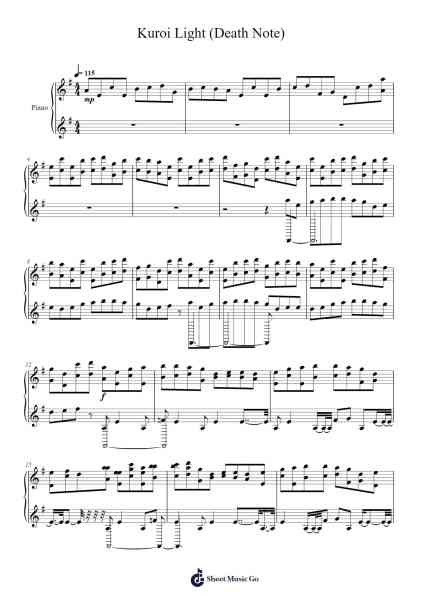 Kuroi Light (Death Note) Sheet Music by undefined-Arr.Joejosh Demptout