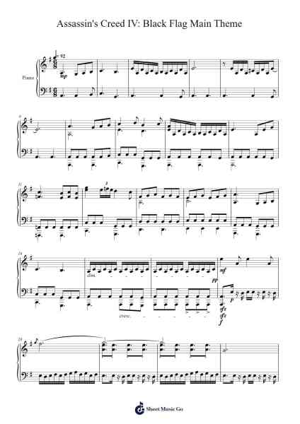 Assassin's Creed IV: Black Flag Main Theme Sheet Music by Brian Tyler-Arr.Galsnick Theothew