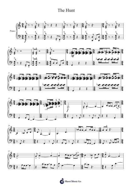 The Hunt (Piano Solo) Sheet Music by John Williams-Arr.Orcolm