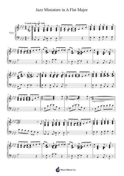 Jazz Miniature in A Flat Major Sheet Music by Cookeda-Arr.Derwy Joylogg