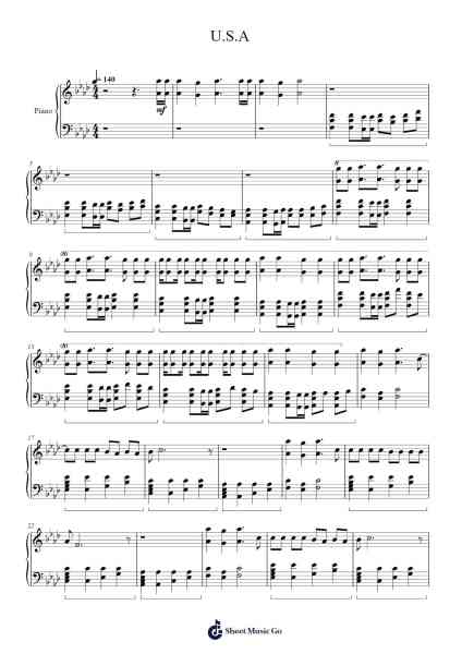 U.S.A Sheet Music by DA PUMP-Arr.Ution Foxwer