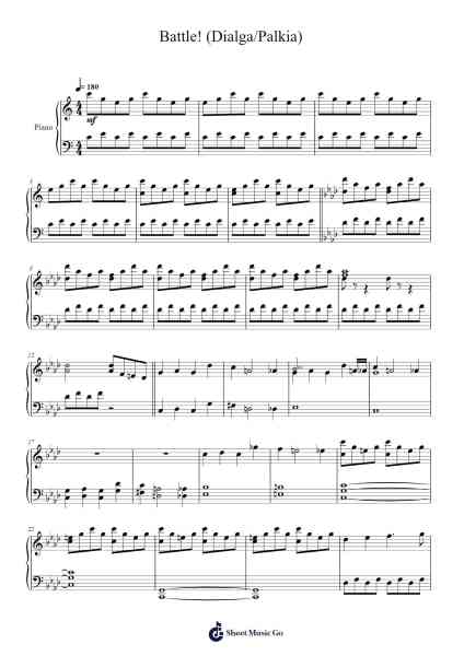 Battle! (Dialga/Palkia) - Pokémon Diamond & Pearl Sheet Music by Junichi Masuda-Arr.Bautab