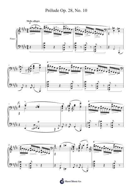 Prélude Op. 28, No. 10 in C♯ Minor Sheet Music by Frédéric Chopin-Arr.Prittville Millbrian