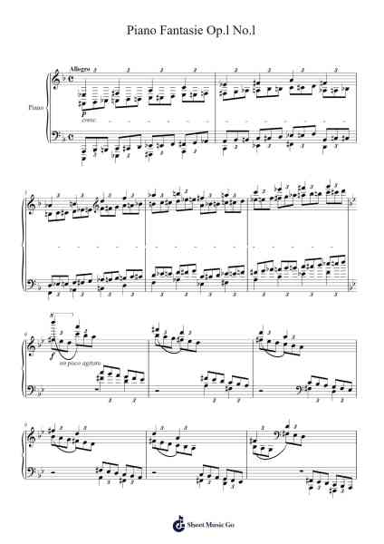 Piano Fantasie in C Major, Op. 15, D. 760 "Wanderer" Sheet Music by Trayy Turner-Arr.Dilpont Trollsper