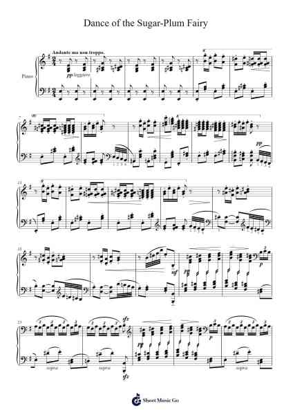 The Nutcracker, Op. 71: Dance of the Sugar Plum Fairy Musica per pianoforte di Pyotr Ilyich Tchaikovsky - Arr.Mattvelt