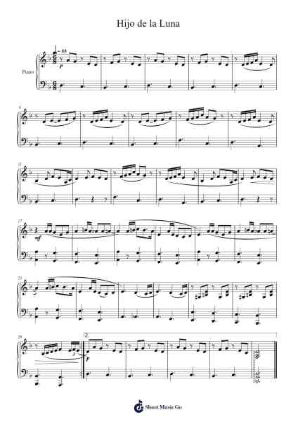 Hijo de la Luna Sheet Music by Mecano-Arr.Ivessid