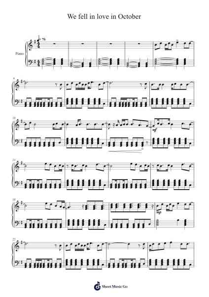 We fell in love in October Sheet Music by girl in red-Arr.Wrightrae