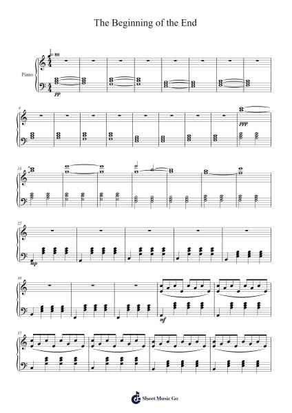 The Beginning of the End Sheet Music by The Newton Brothers-Arr.Belllas Priestsopp