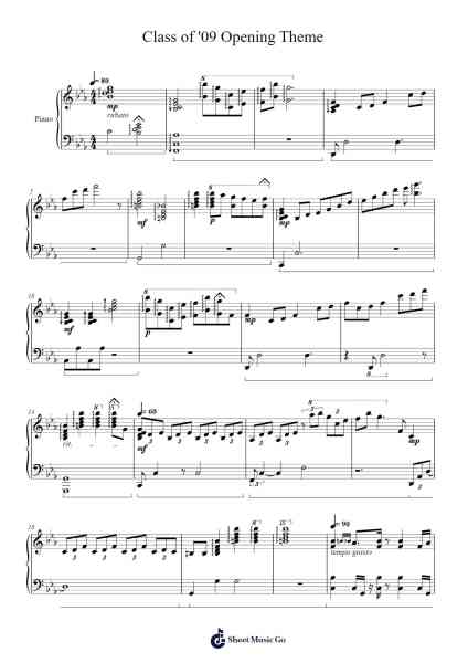 Class of '09 Opening Theme Sheet Music by Aaron Monroe-Arr.Quinliet