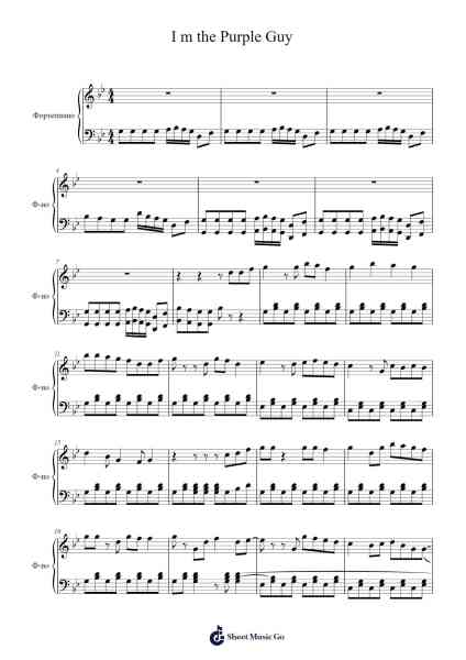 I m the Purple Guy Sheet Music by DAGames-Arr.Deirmand