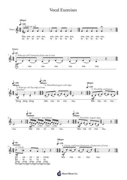 Vocal Exercises Sheet Music by Brenda C. Kayne-Arr.Kepmill Rexbloor