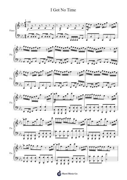 I Got No Time Sheet Music by The Living Tombstone-Arr.Merpe